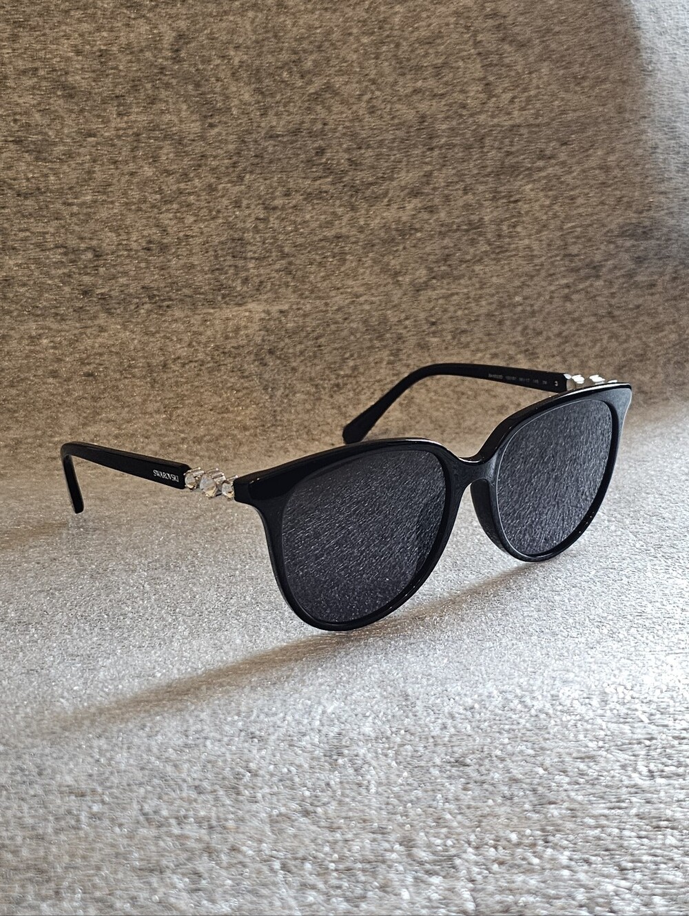 Swarovski Rounded Wayfarer Style Sunglasses - Crystal Accents